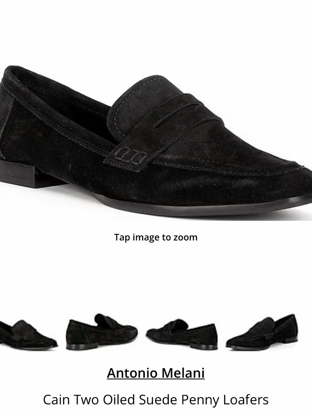 Antonio Melani Black Suede Loafer 8.5